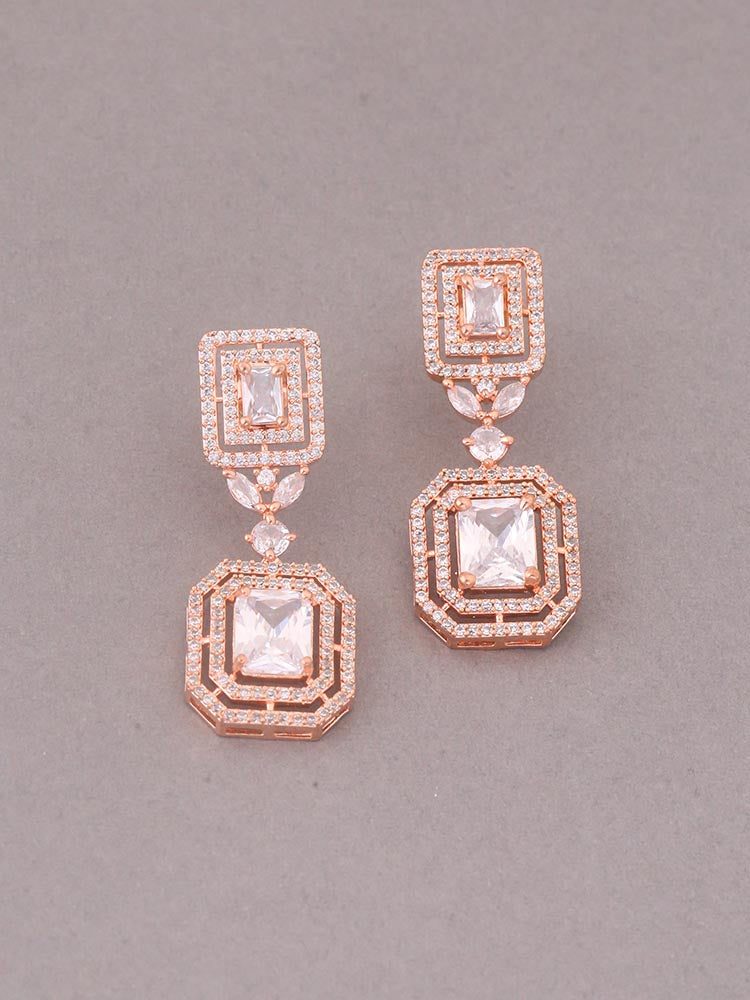 Rose Gold Taylar Zirconia Danglers
