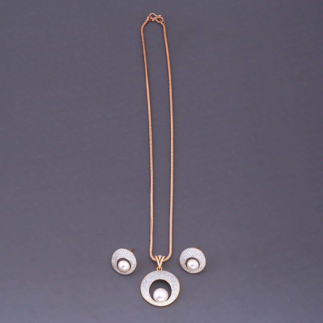 Rose Gold Tillie Zirconia Pendant Set