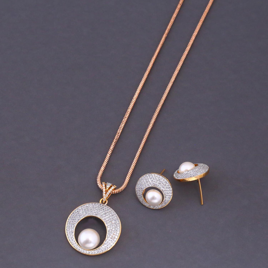 Rose Gold Tillie Zirconia Pendant Set