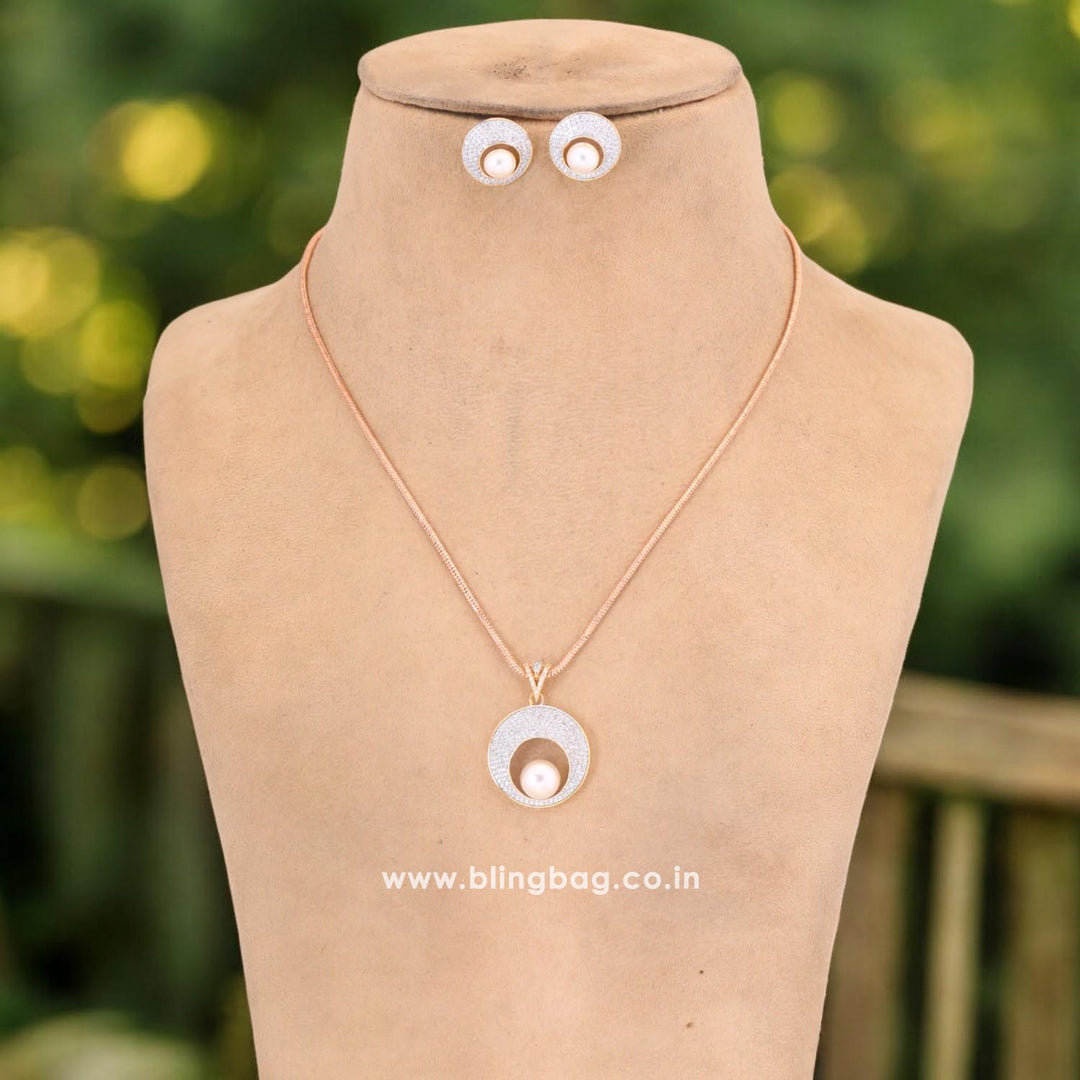 Rose Gold Tillie Zirconia Pendant Set