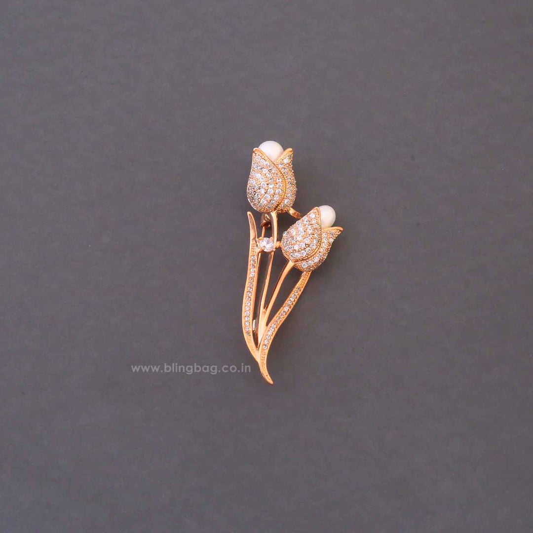 Rose Gold Tulip Brooch
