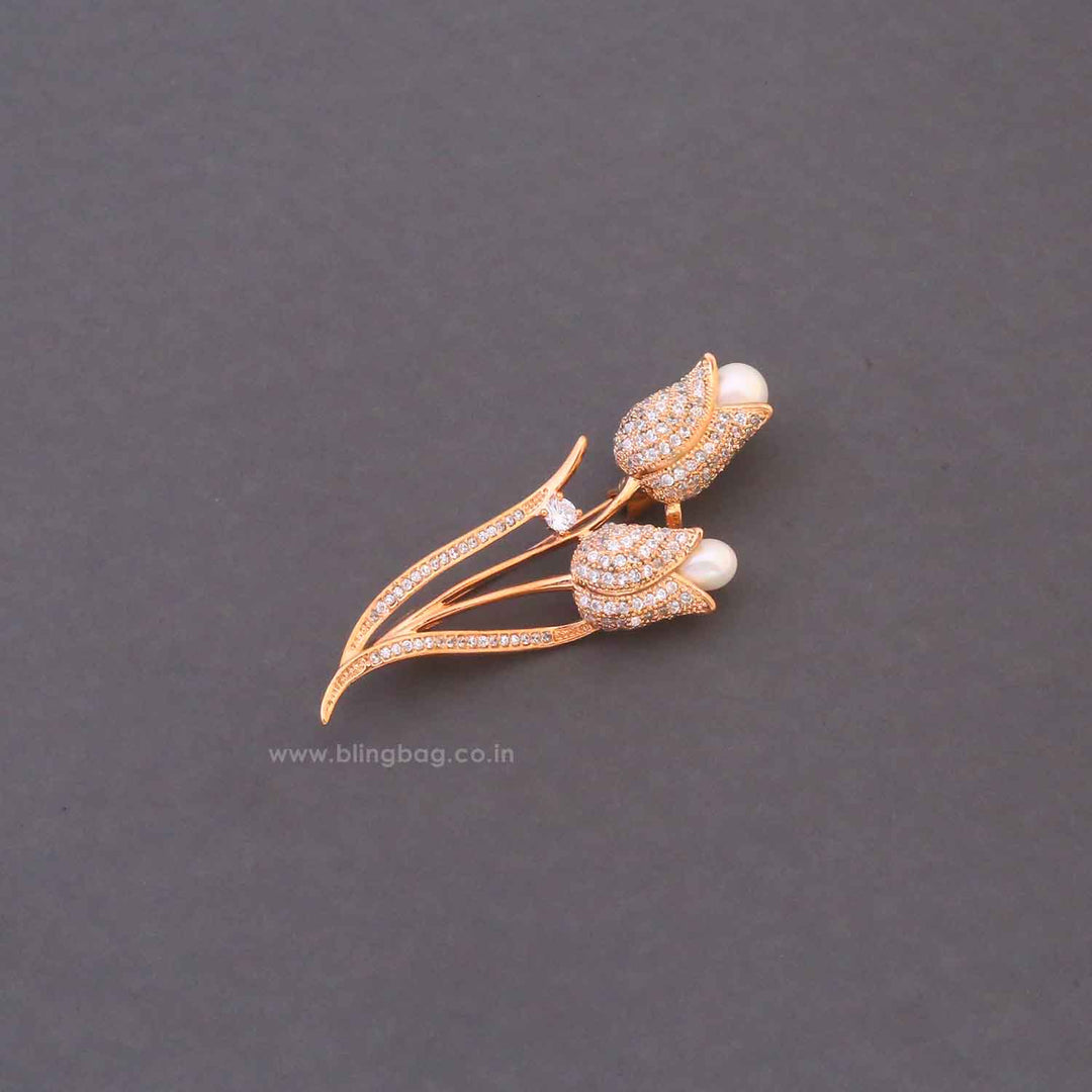 Rose Gold Tulip Brooch