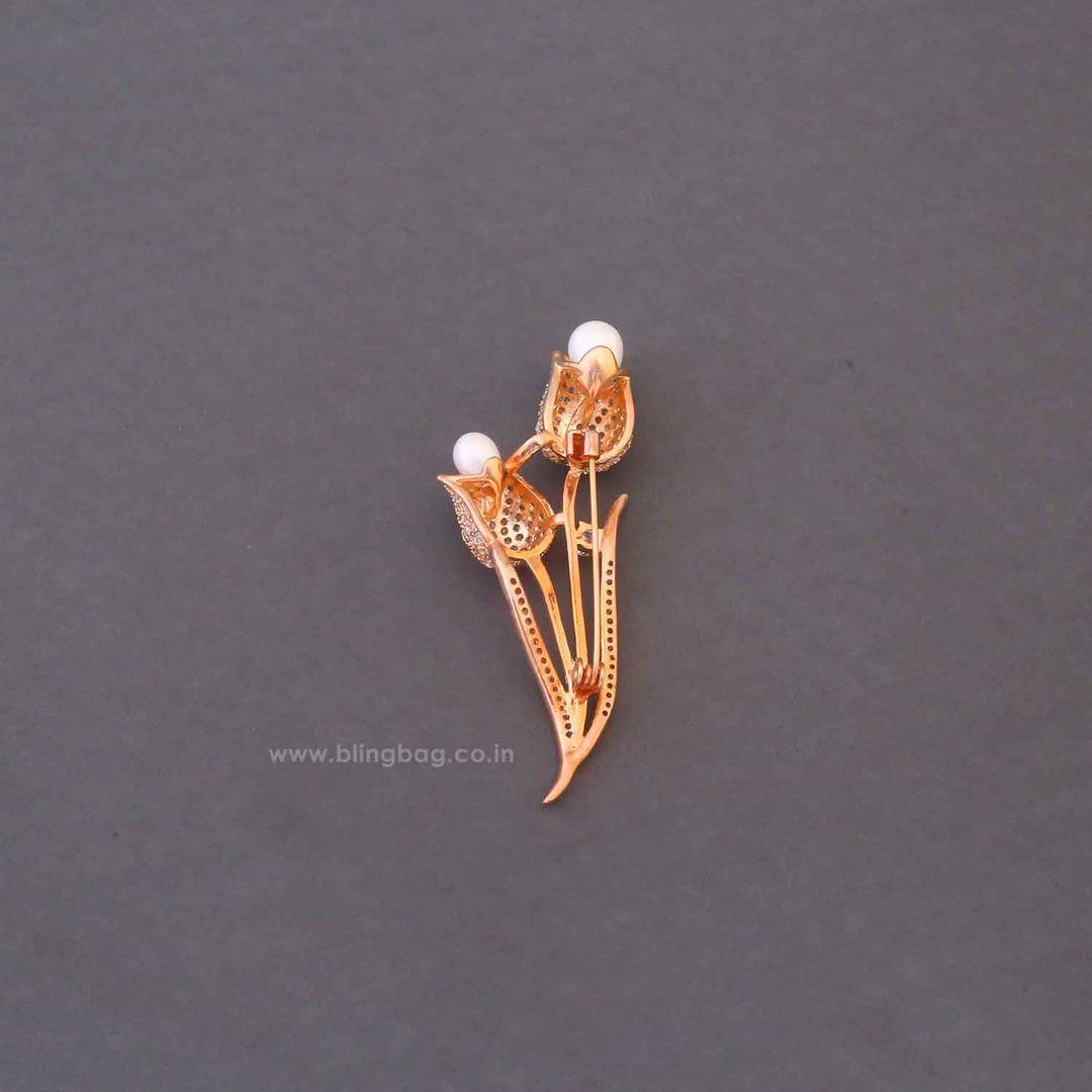 Rose Gold Tulip Brooch