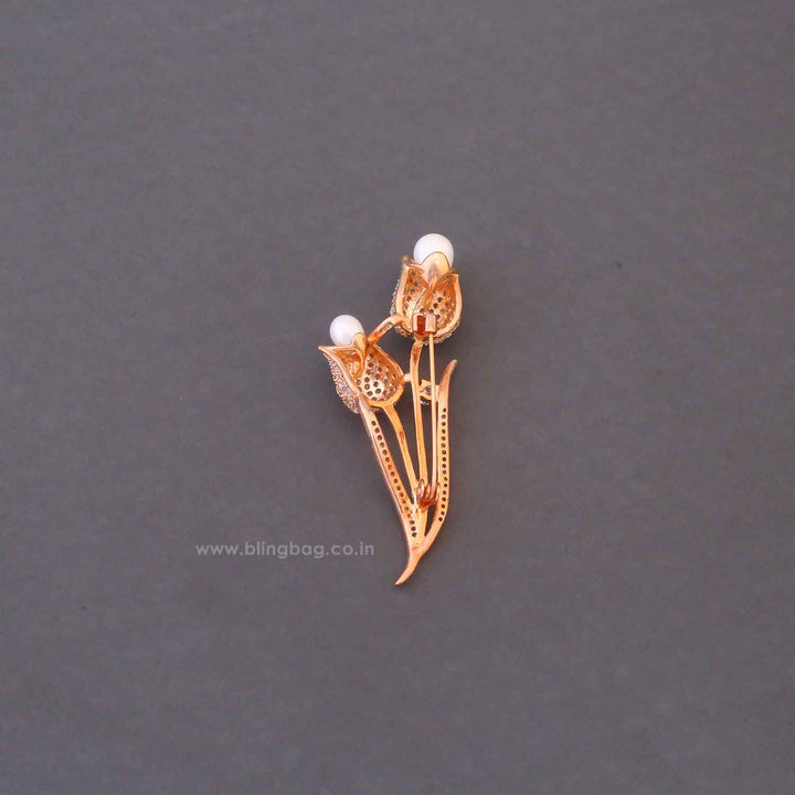 Rose Gold Tulip Brooch