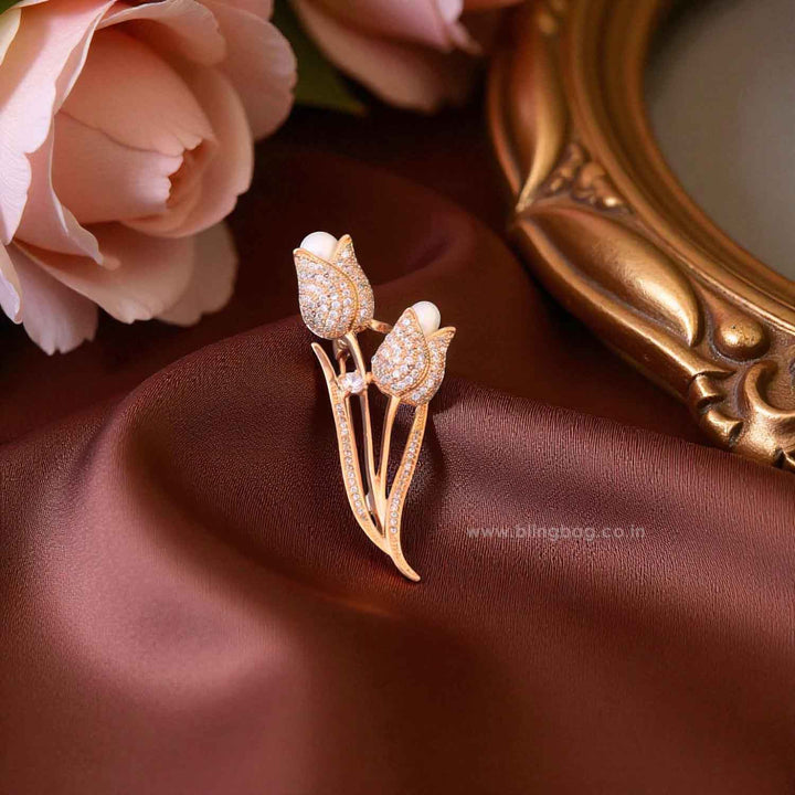 Rose Gold Tulip Brooch
