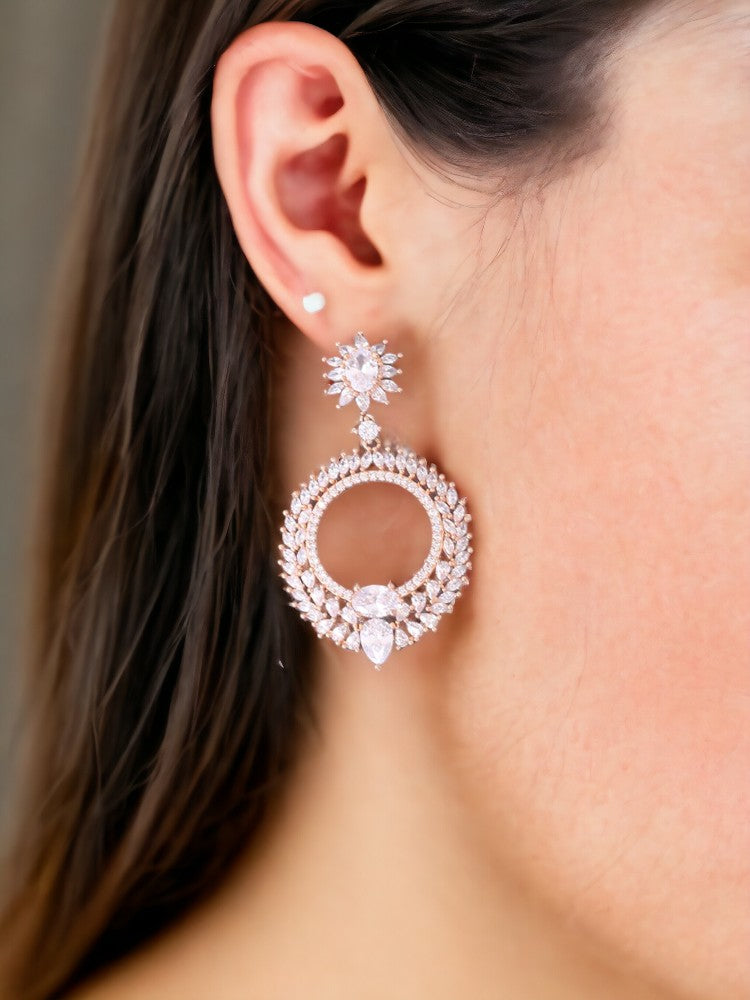 Rose Gold Veronica Zirconia Danglers