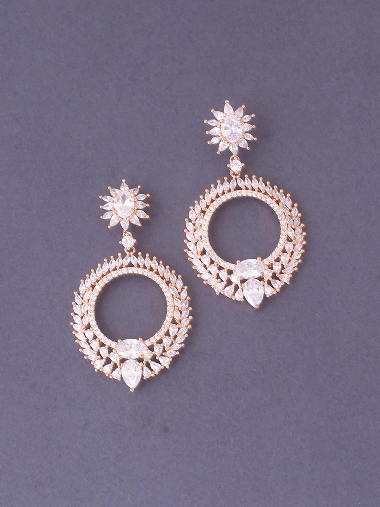 Rose Gold Veronica Zirconia Danglers
