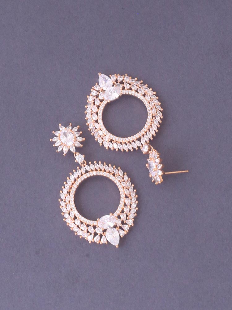 Rose Gold Veronica Zirconia Danglers