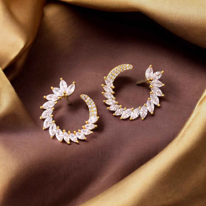 Golden Vismita Zirconia Stud Earrings
