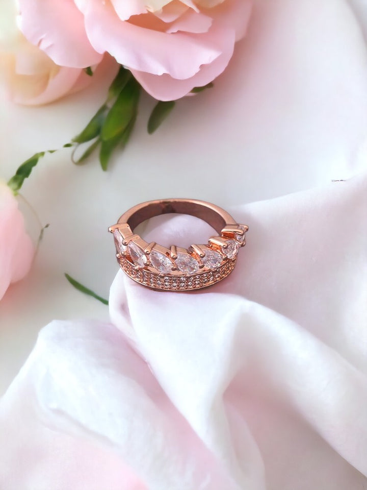 Rose Gold Zuna Zirconia Ring - EOSS