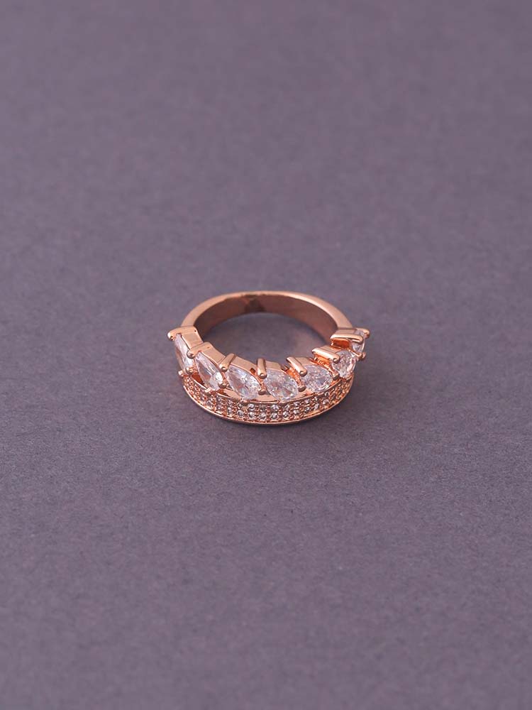 Rose Gold Zuna Zirconia Ring - EOSS