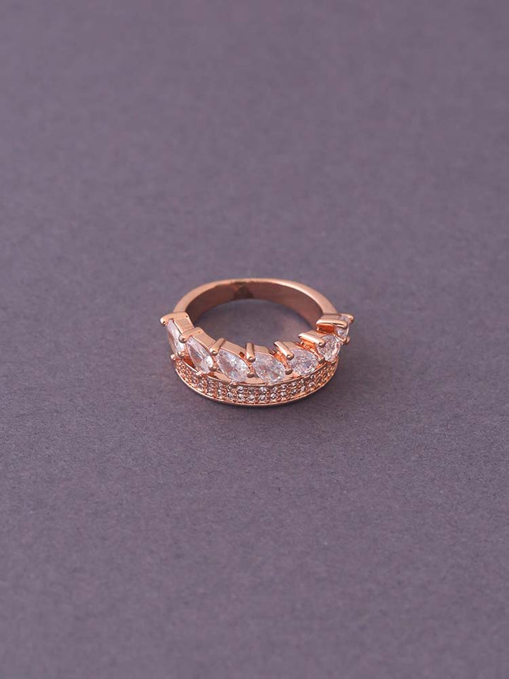 Rose Gold Zuna Zirconia Ring - EOSS