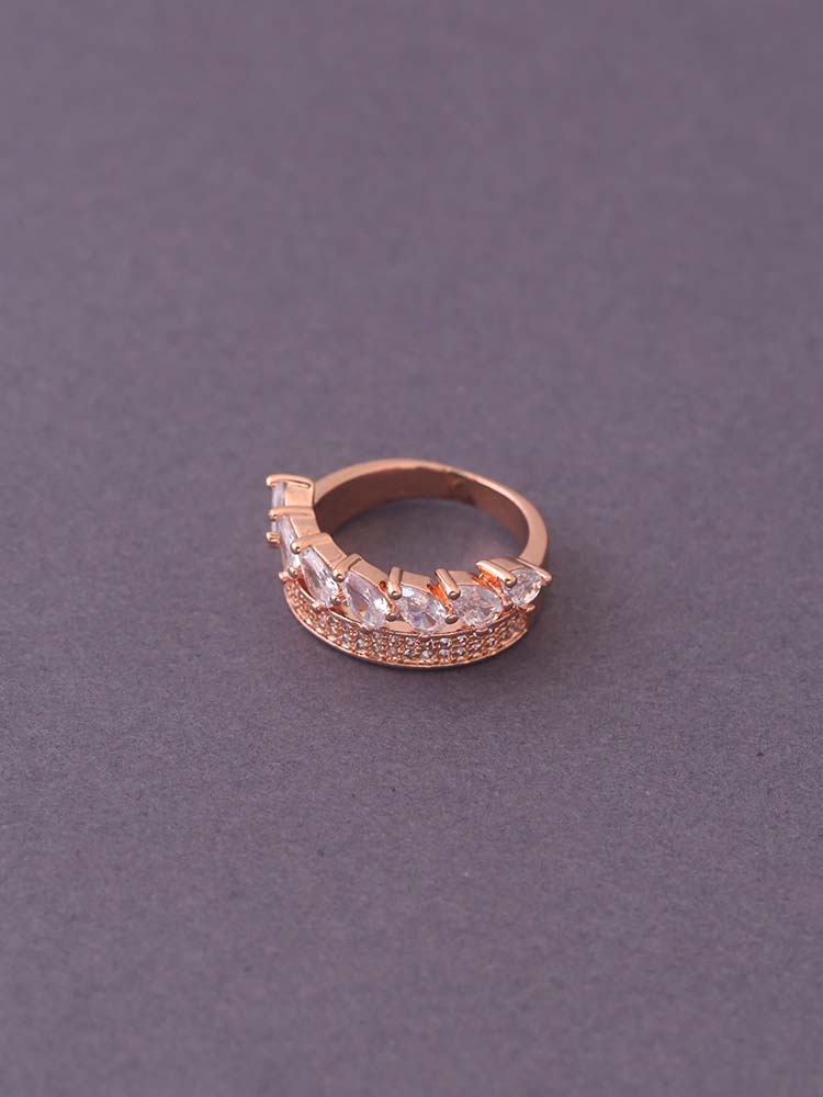 Rose Gold Zuna Zirconia Ring - EOSS