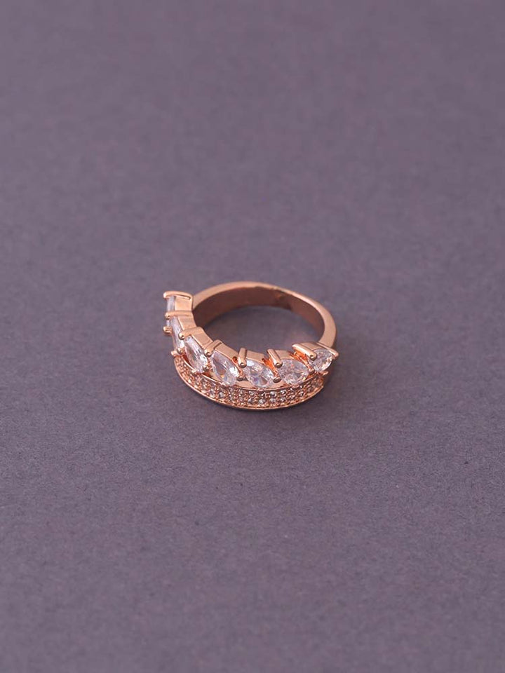 Rose Gold Zuna Zirconia Ring - EOSS
