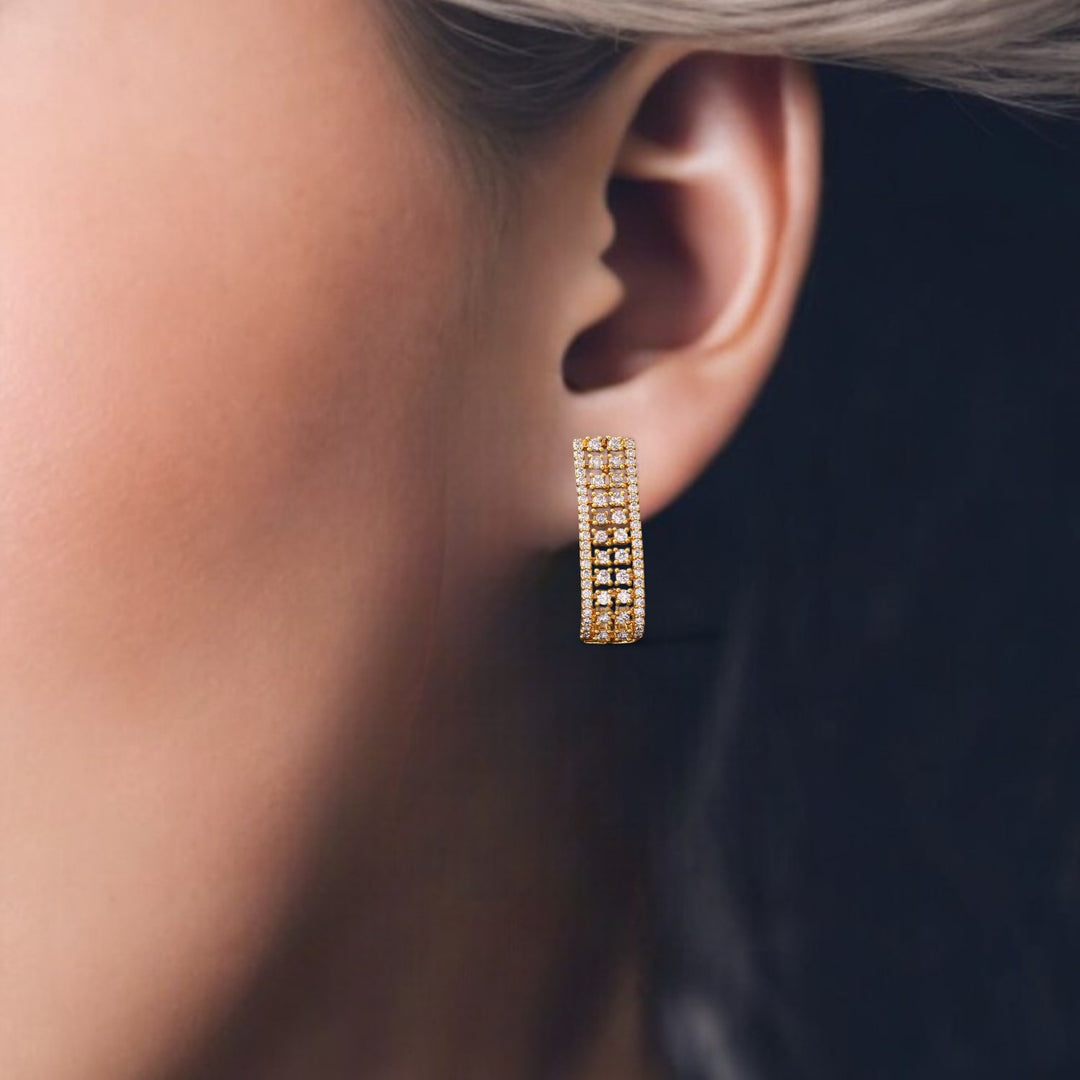 Golden Agnes Zirconia Studs