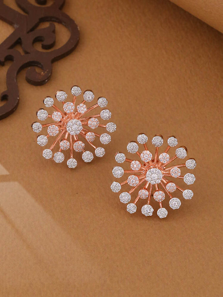 Rose Gold Heather Zirconia Studs