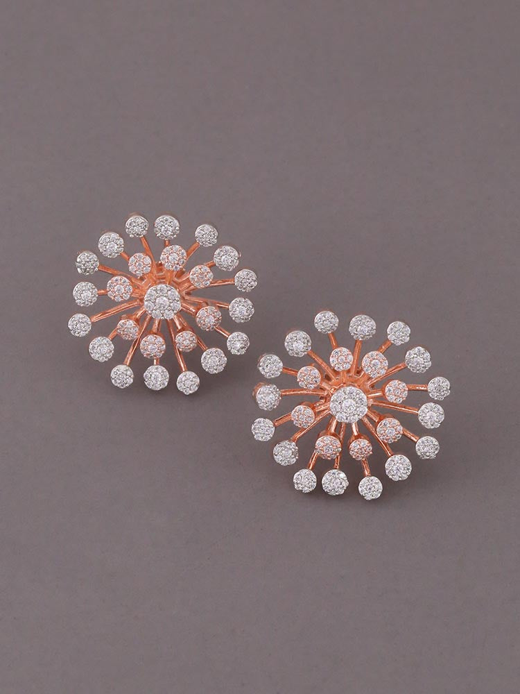 Rose Gold Heather Zirconia Studs