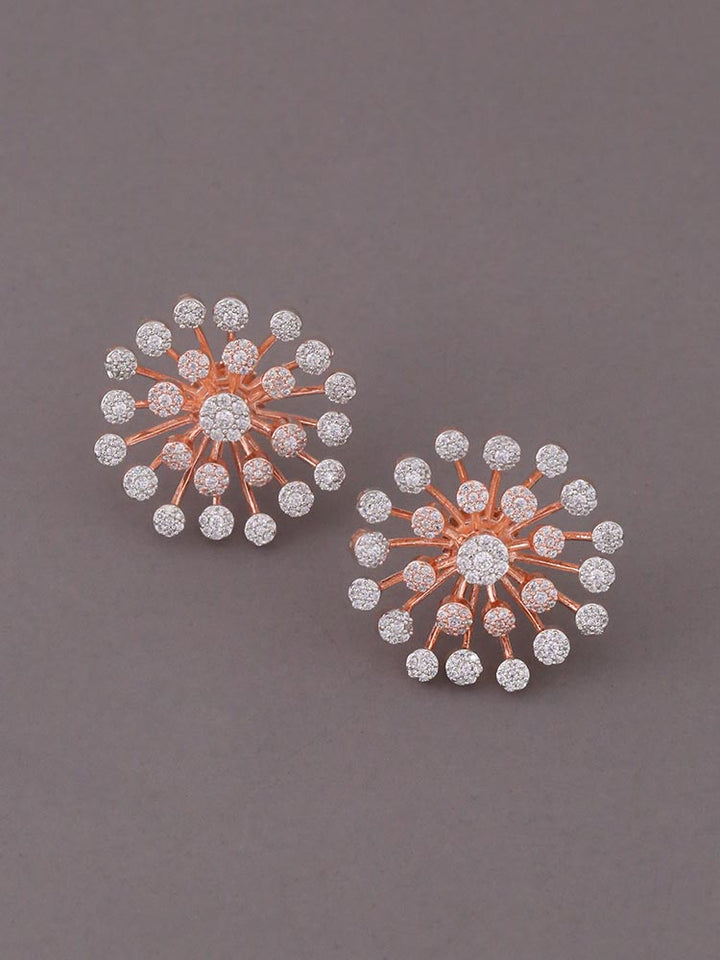 Rose Gold Heather Zirconia Studs