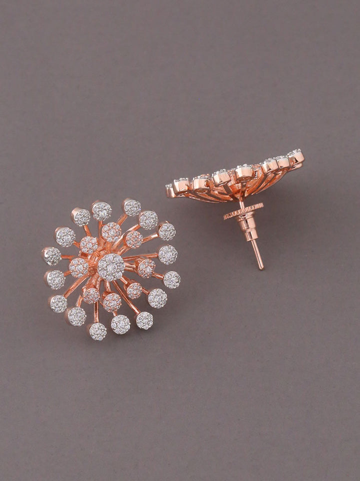 Rose Gold Heather Zirconia Studs