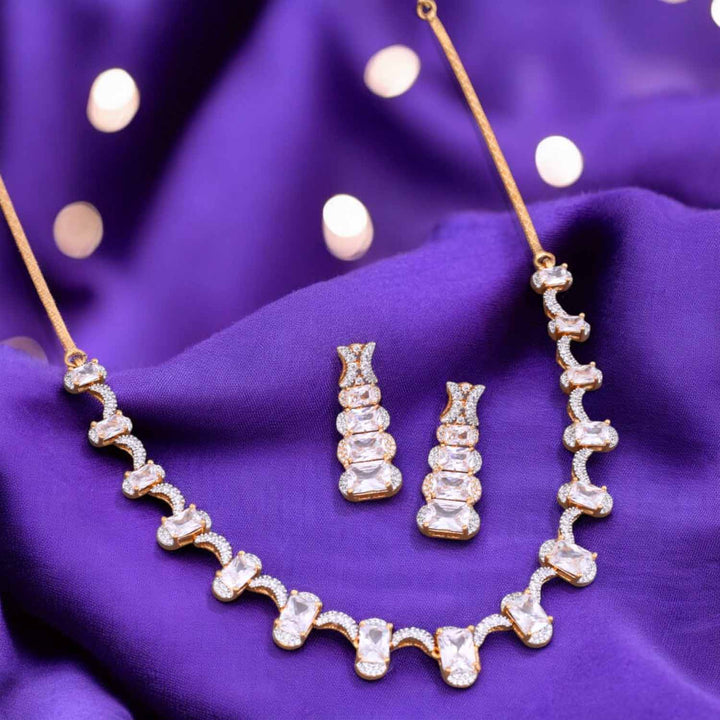 Golden Rivka Zirconia Jewellery Set
