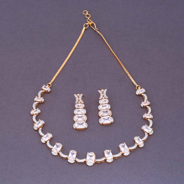 Golden Rivka Zirconia Jewellery Set