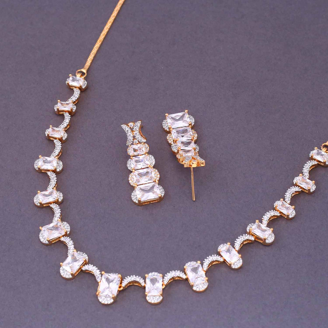 Golden Rivka Zirconia Jewellery Set