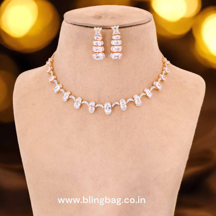 Golden Rivka Zirconia Jewellery Set