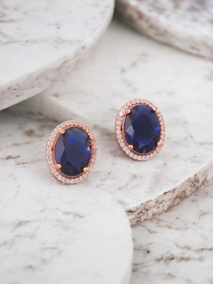 Royal Blue Peanut Zirconia Studs