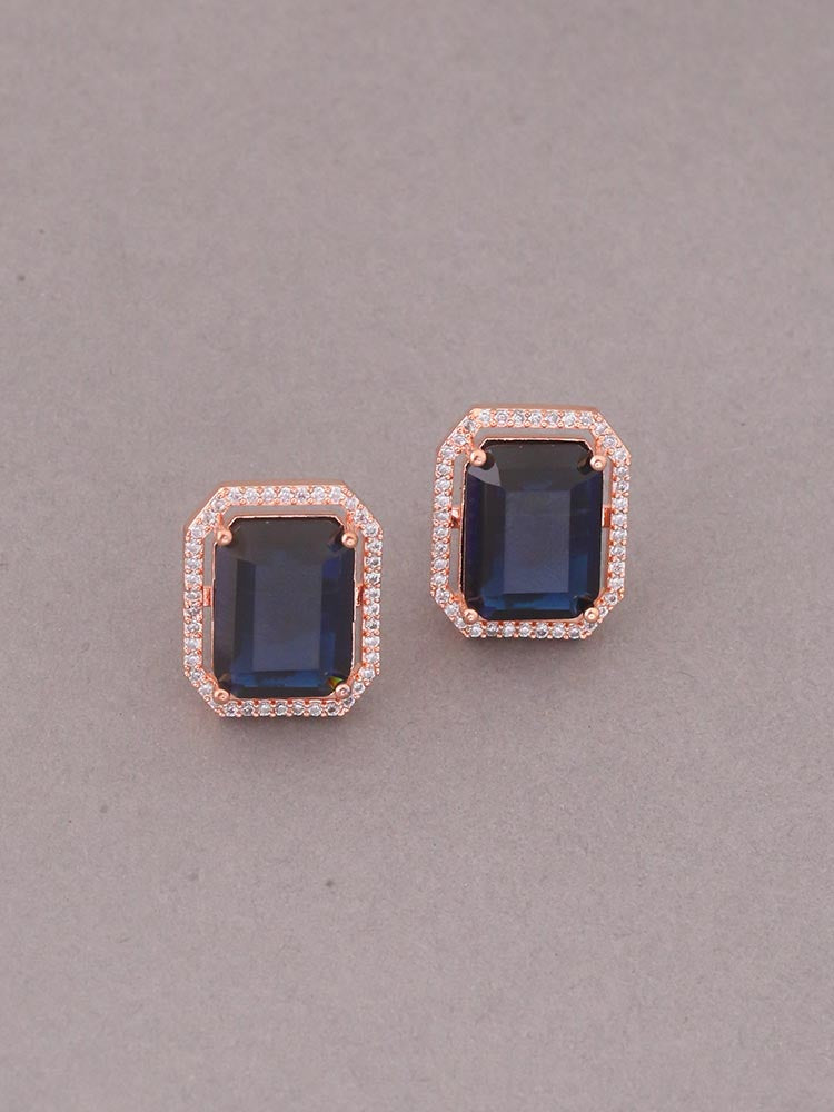 Royal Blue Trinity Zirconia Studs