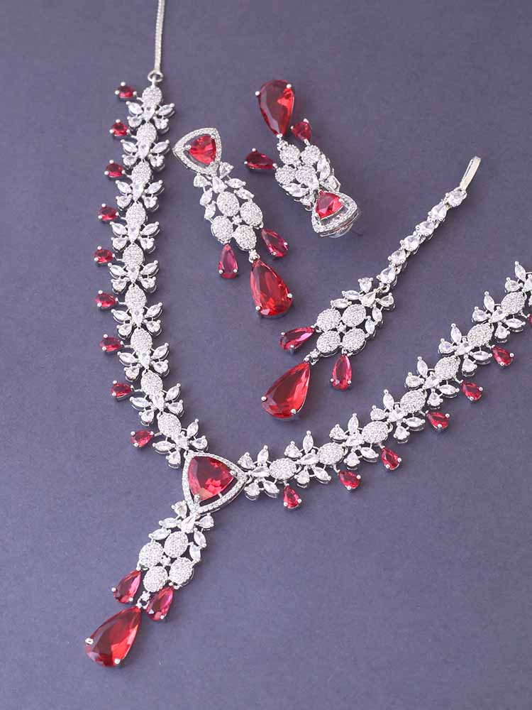 Ruby Aadne Zirconia Jewellery Set