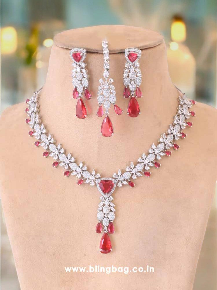 Ruby Aadne Zirconia Jewellery Set