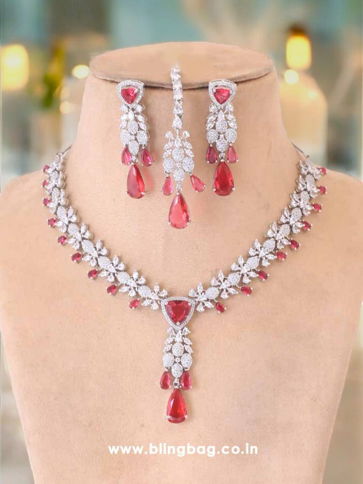 Ruby Aadne Zirconia Jewellery Set
