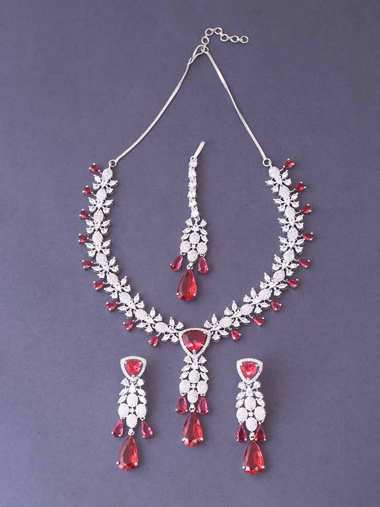 Ruby Aadne Zirconia Jewellery Set