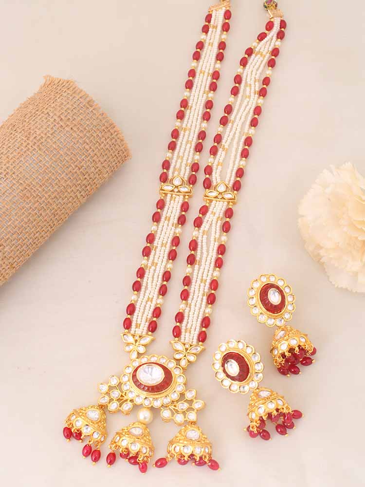 Ruby Aaliah Kundan Jewellery Set