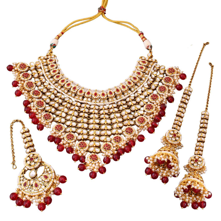 Ruby Aarya Kundan Jewellery Set