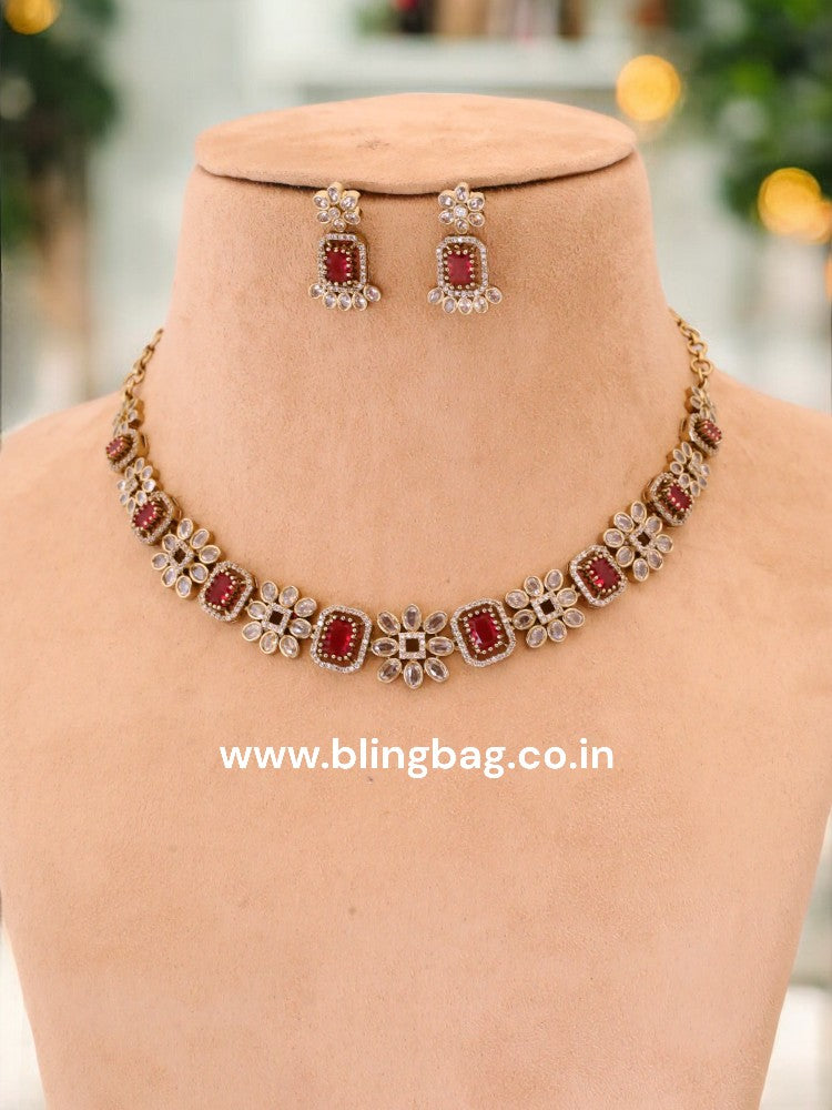 Ruby Anja Victorian Jewellery Set - New Arrival