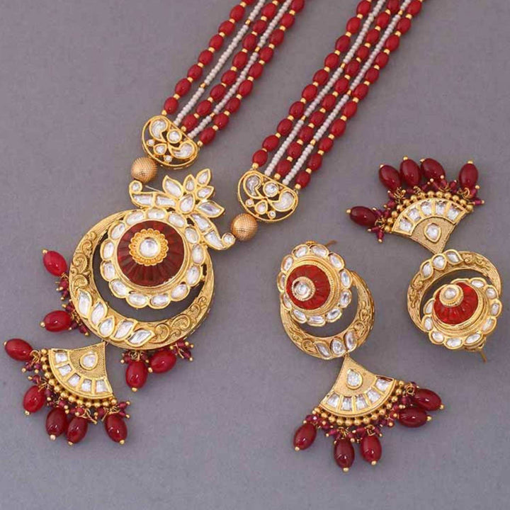 Ruby Chancy Kundan Jewellery Set