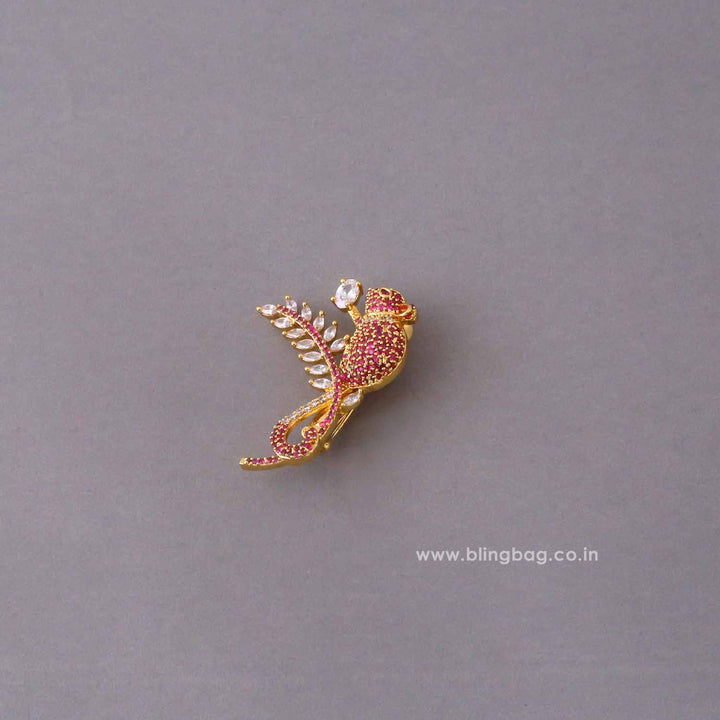 Ruby Crystal Mouse Brooch