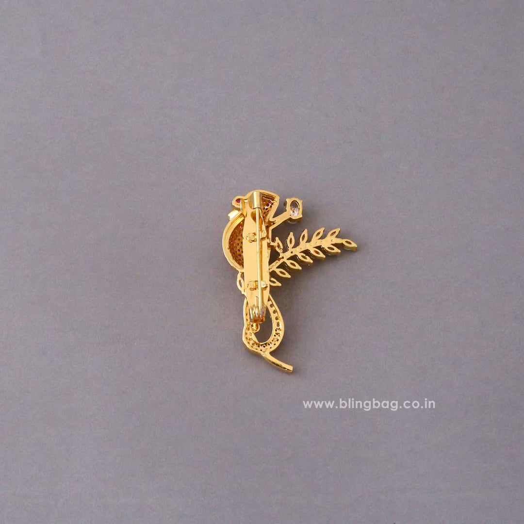 Ruby Crystal Mouse Brooch