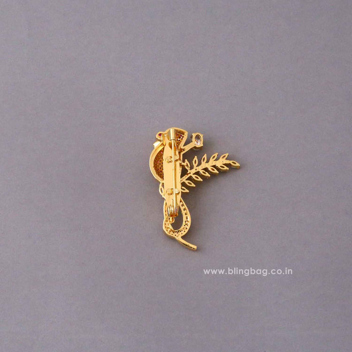 Ruby Crystal Mouse Brooch