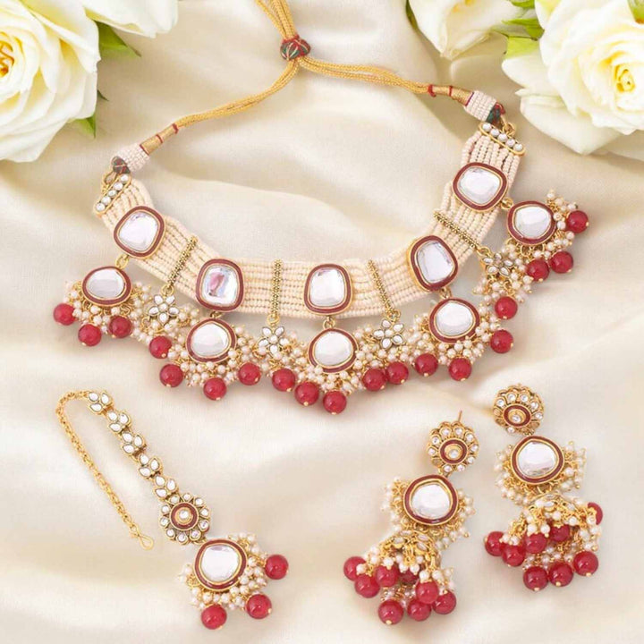 Ruby Deepti Kundan Jewellery Set - EOSS
