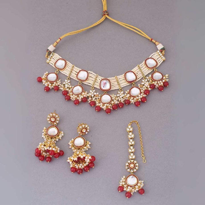 Ruby Deepti Kundan Jewellery Set - EOSS
