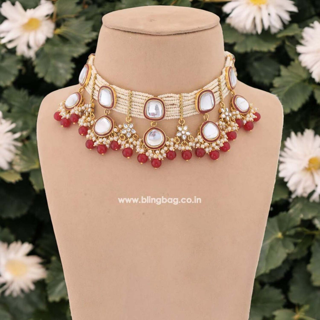 Ruby Deepti Kundan Jewellery Set - EOSS
