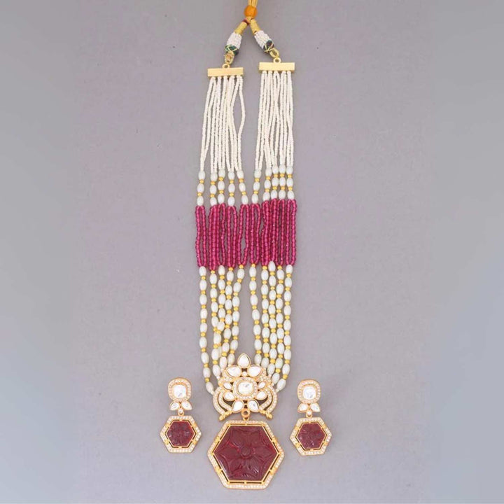 Ruby Dhruvika Kundan Jewellery Set - EOSS
