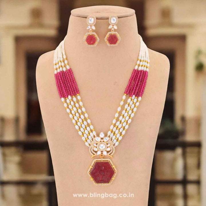 Ruby Dhruvika Kundan Jewellery Set - EOSS