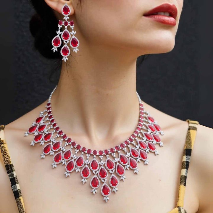 Ruby Frieda Zirconia Jewellery Set