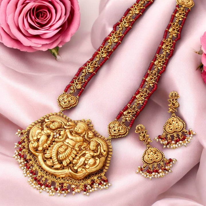 Ruby Gopala Temple Jewellery Set- New Arrival