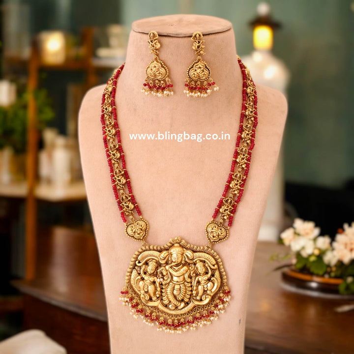Ruby Gopala Temple Jewellery Set- New Arrival