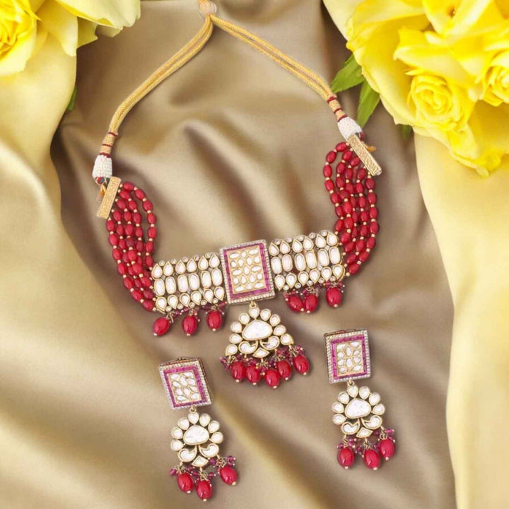 Ruby Kacela Kundan Jewellery Set