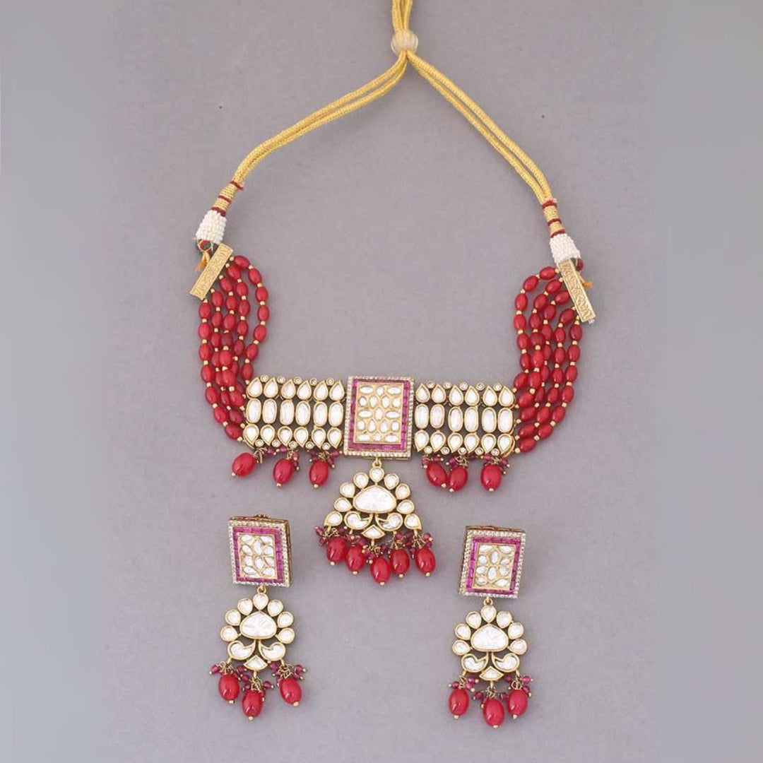 Ruby Kacela Kundan Jewellery Set